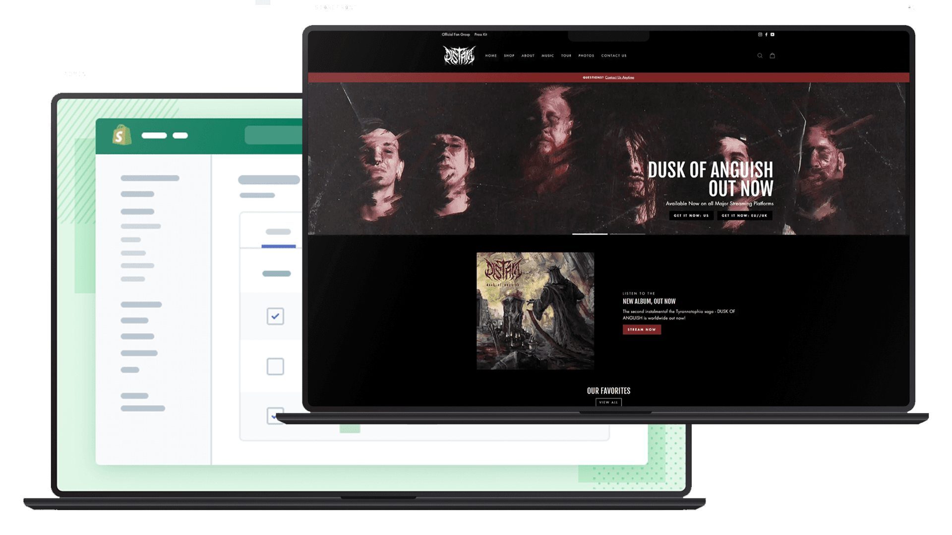 Distant Shopify storefront homepage